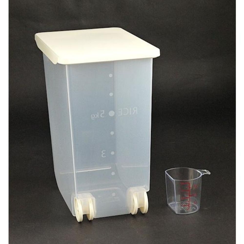 高身米箱附滾輪、量杯 | 5KG  | INOMATA | 日本製 | I-1254CL